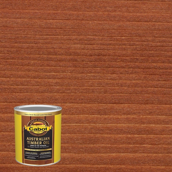 Cabot Australian Timber Oil Transparent Jarrah Brown Oil-Based Australian Timber Oil 1 qt 140.0003460.005 - main